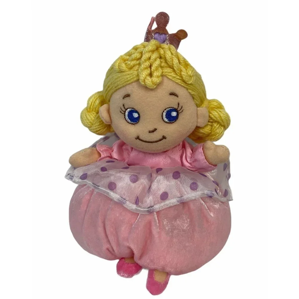 Pink Baby Rattle Doll ABC Development Princess Soft Girl‎ Lovey Plush Toy